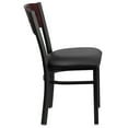 thumbnail image 5 of Flash Furniture HERCULES Series Black 4 Square Back Metal Restaurant Chair - Mahogany Wood Back, Black Vinyl Seat, 5 of 7