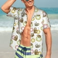 thumbnail image 5 of KLL Men's Hawaiian Shirt Short Sleeve Button Down Beach Shirts-Donut Sloth, 5 of 5