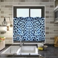 thumbnail image 4 of Yayeee Kitchen Curtains Tier Pair Light Filtering 27"x24" Rod Pocket Short Cafe Window Panel, Blue Leopard Print, 4 of 7