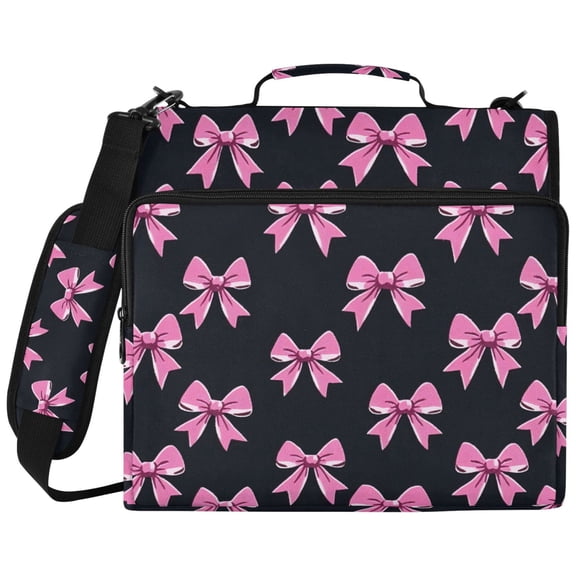ALAZA Zipper Binder Bow-a1 Pattern 2 inch 3 Ring 500 Sheet Capacity Trapper Keeper File Folder Organizer Bag