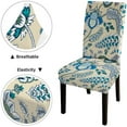 thumbnail image 2 of Elastic Chair Covers Set of 6, Blue Floral Batik Boho Printed Washable Chair Cover Chair Cover for Kitchen Home or Party, 2 of 4