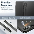thumbnail image 3 of JETech Case for Samsung Galaxy Tab S9 FE+ / S9 FE Plus 12.4-Inch, Slim Translucent Back Tri-Fold Stand Protective Tablet Cover, Support S Pen Charging, Auto Wake/Sleep (Black), 3 of 7