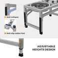 thumbnail image 6 of Veehoo Elevated Dog Bowls, Adjustable Metal Dog Dish Stand with 2 Food Bowls & 1 Slow Feeder, Grey, 6 of 8