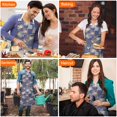 thumbnail image 4 of Pioneer Flower Floral Print Pattern Apron for Women and Men, Cotton Linen Waterproof with Pockets, Adjustable, 33x27 Inch for Kitchen, Gardening, BBQ, Salon, 4 of 6