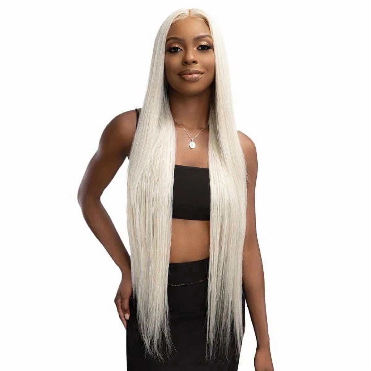 Janet Collection Remy Illusion X-Long Human Hair Blend HD Lace Front Wig - Paki