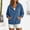 Blue, variant on Henley Pullover Hoodie Women Corduroy Snap Button Sweatshirt Long Sleeve Drawstring Fall Outfits Slouchy Tops with Pocket Gray XXL
