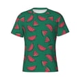 thumbnail image 4 of Vsdgher Watermelon Print Men's Dry Fit Mesh Athletic Shirts Moisture Wicking Tennis T-Shirt Tops, 4 of 9
