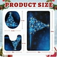 thumbnail image 2 of Merry Christmas Tree Ball Star Bathroom Rug Set of 3 Blue Winter Pine 3 Pieces Bath Mats Set No Silp Washable Cover Floor Rug Decorations for Kitchen Bathroom Bedroom, 2 of 7
