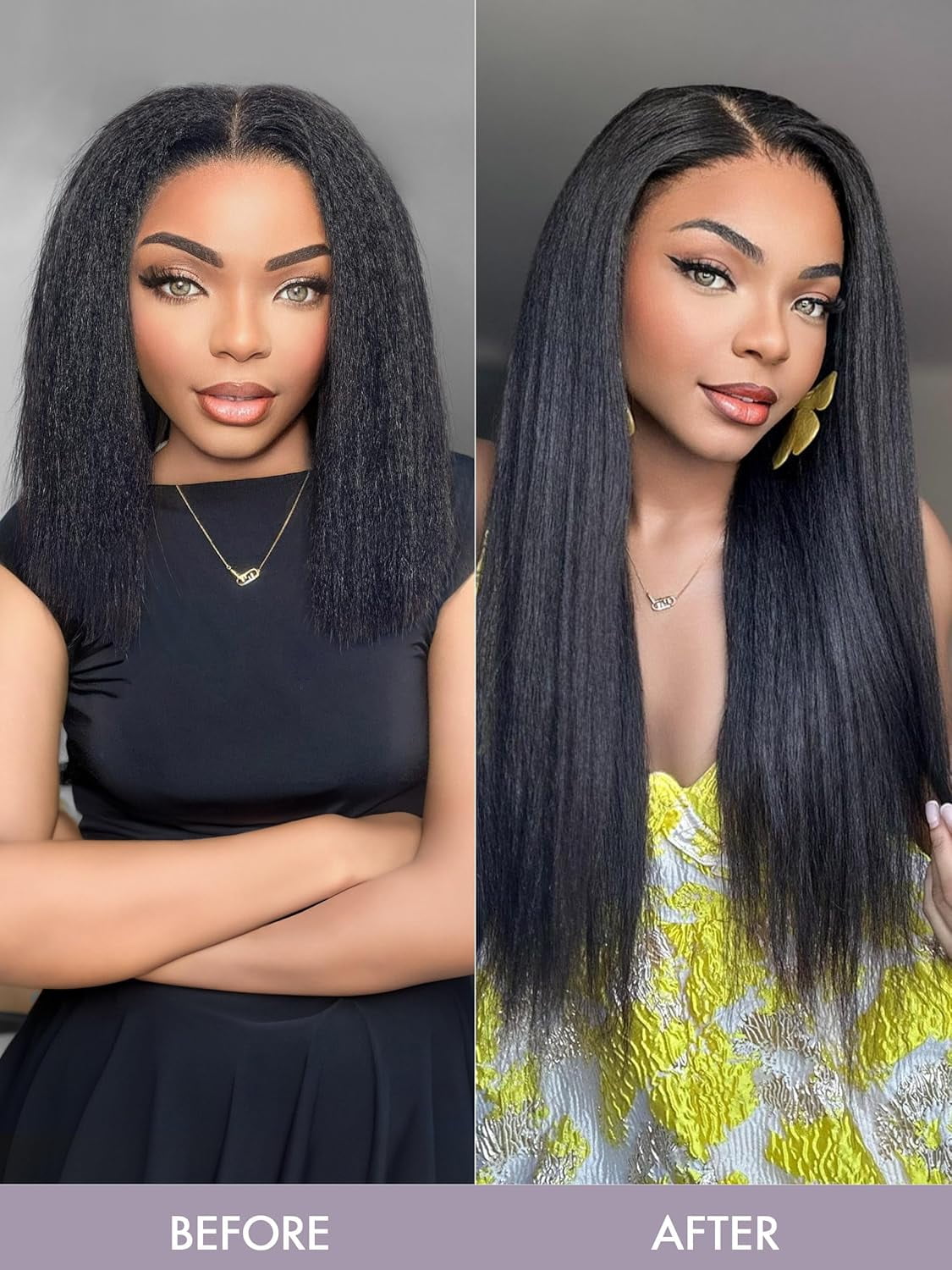 LUVME HAIR Hair 22" Clip ins Extensions Real Human Hair Fullness Kinky-straigh for Women