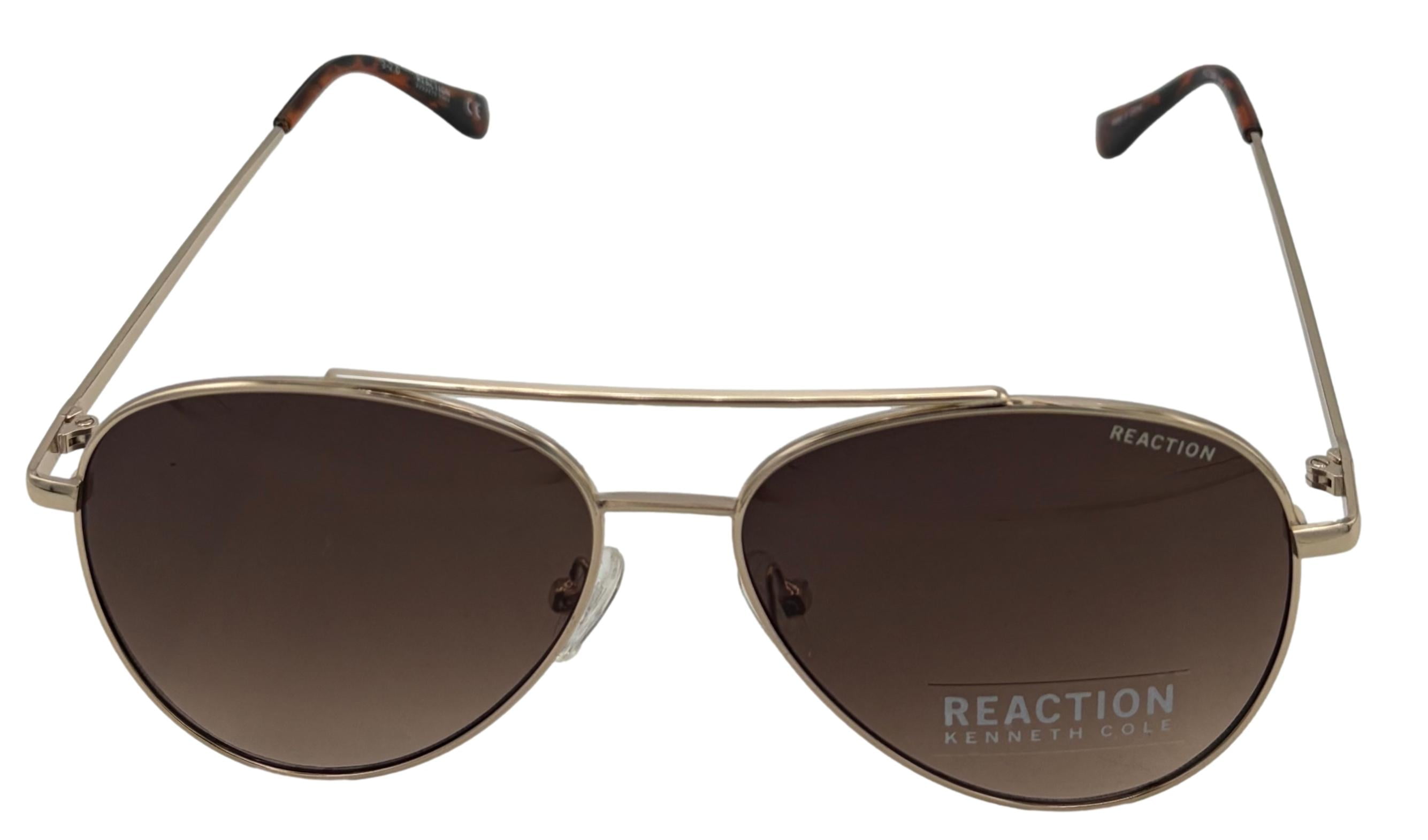 Kenneth Cole Reaction Mens Gold Metal Aviator Sunglass, Gradient Lens KC1386 32F