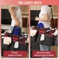 thumbnail image 6 of SUMMIT Wearable Cleaning Caddy, Cleaning Caddy Supplies Organizer with Handle & Shoulder Straps for Housekeepers, Under Sink & Car Cleaning Tool Organizers Bag with 4 Foldable Divider (Wine), 6 of 14