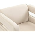thumbnail image 4 of LuxyHoom Swivel Accent Chair, 360 Degree Modern Velvet Swivel Chair, Upholstered Comfy Armchair with Metal Base for Living Room, Bedroom, Office, Nursery, Salon, Club, Swivel Beige, 4 of 17