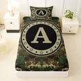 thumbnail image 3 of Erosebridal Green Brown Camouflage Twin Sheet Sets 3pcs For Boys Teens,Personalized Initial A Bedding, 3 of 5