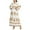 White, variant on QQAMB Women's Dresses Floral Printed Maxi Dress Long Sleeve Crewneck Boho Button Swing A-line Casual Loose Oversized Vocation Dresses Beige L