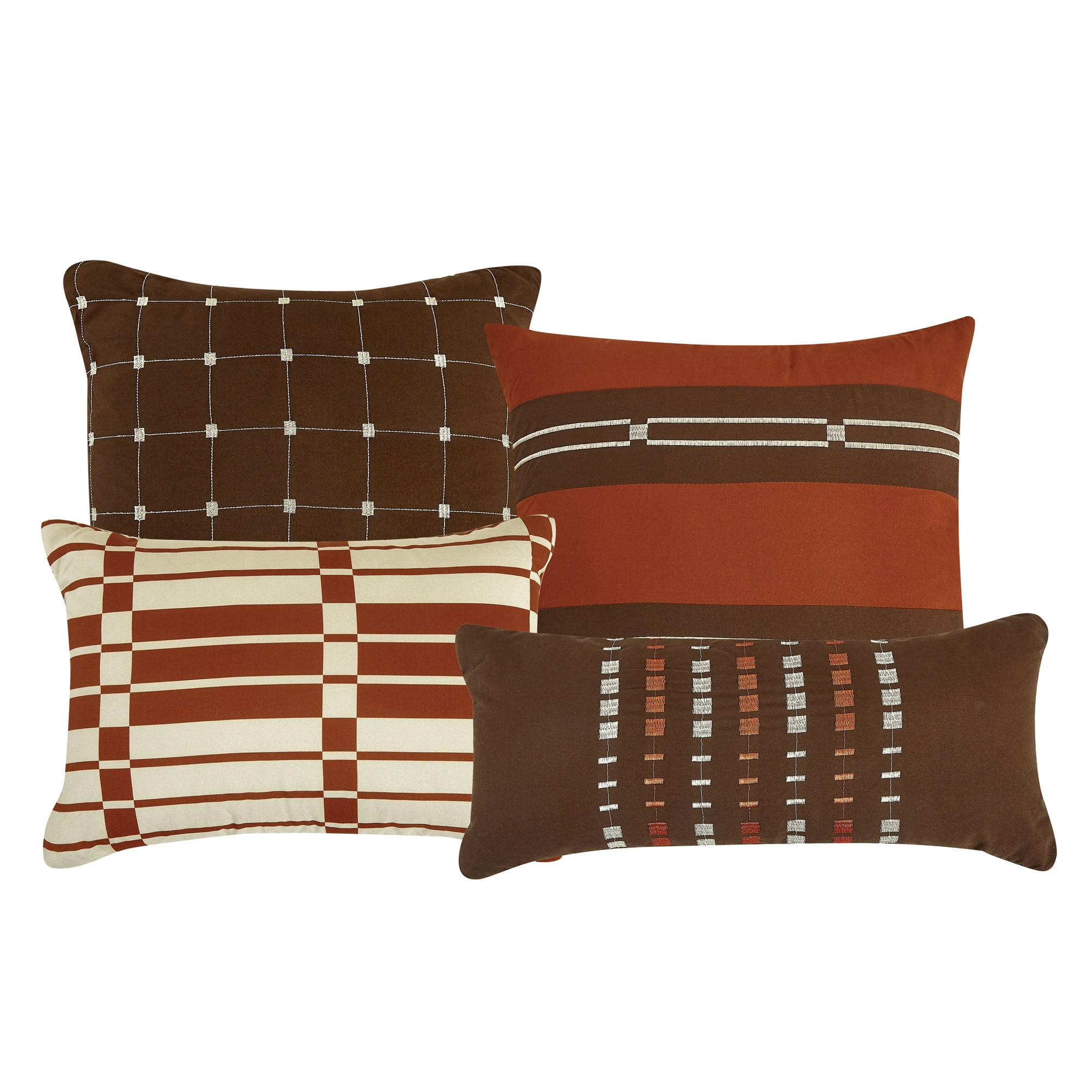 EvJk 7-Piece Luxury Comforter Set, Artistic Print and Thread Fusion, Queen