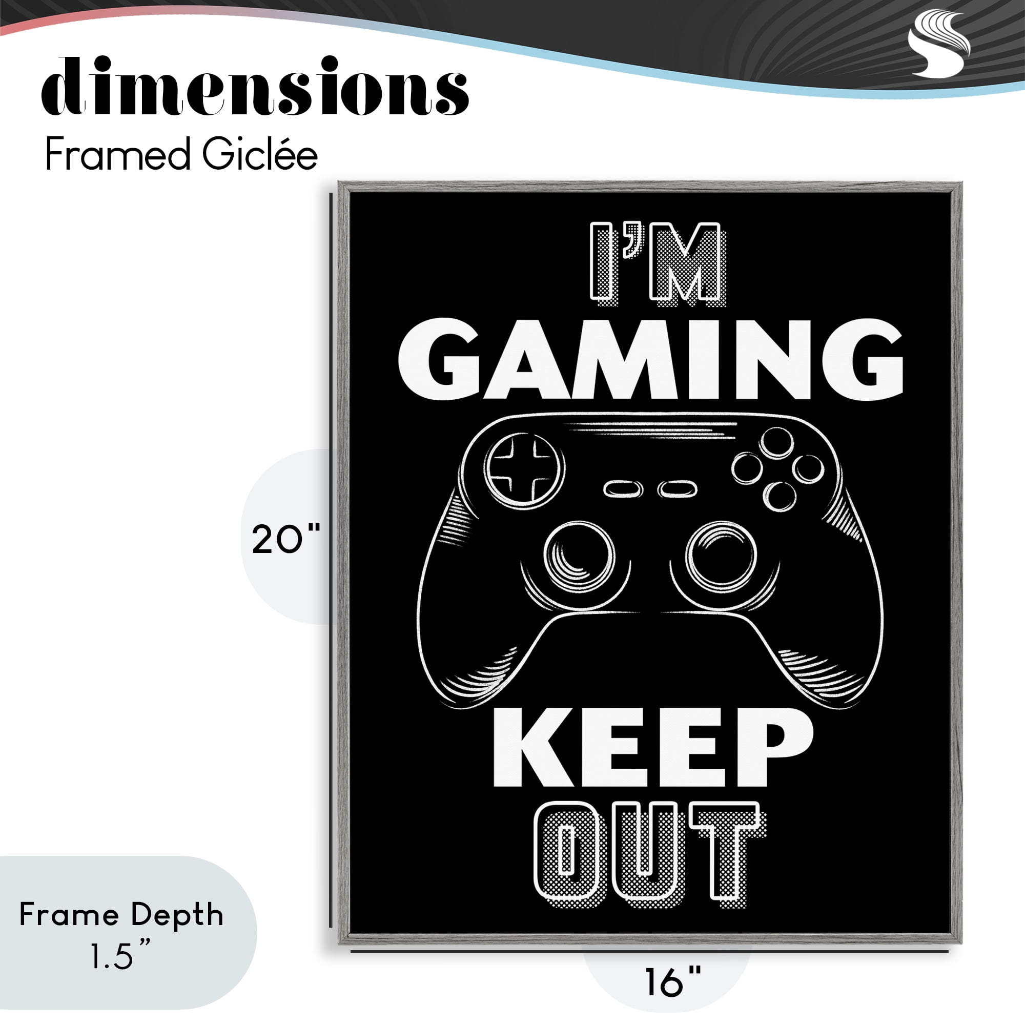 Stupell Industries I'm Gaming Keep Out Gray Framed Giclee Art, design by Marcus Prime
