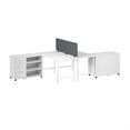 thumbnail image 2 of Hustle 2 Person Desk with Mobile Storage in White - Engineered Wood, 2 of 9
