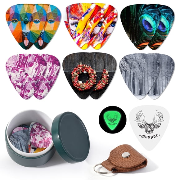 Muspor MX0299D 13pcs Celluloid Guitar Picks 0.71mm Colorful Picks with