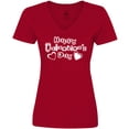 thumbnail image 3 of Inktastic Happy Valentine's Day Women's V-Neck T-Shirt, 3 of 5