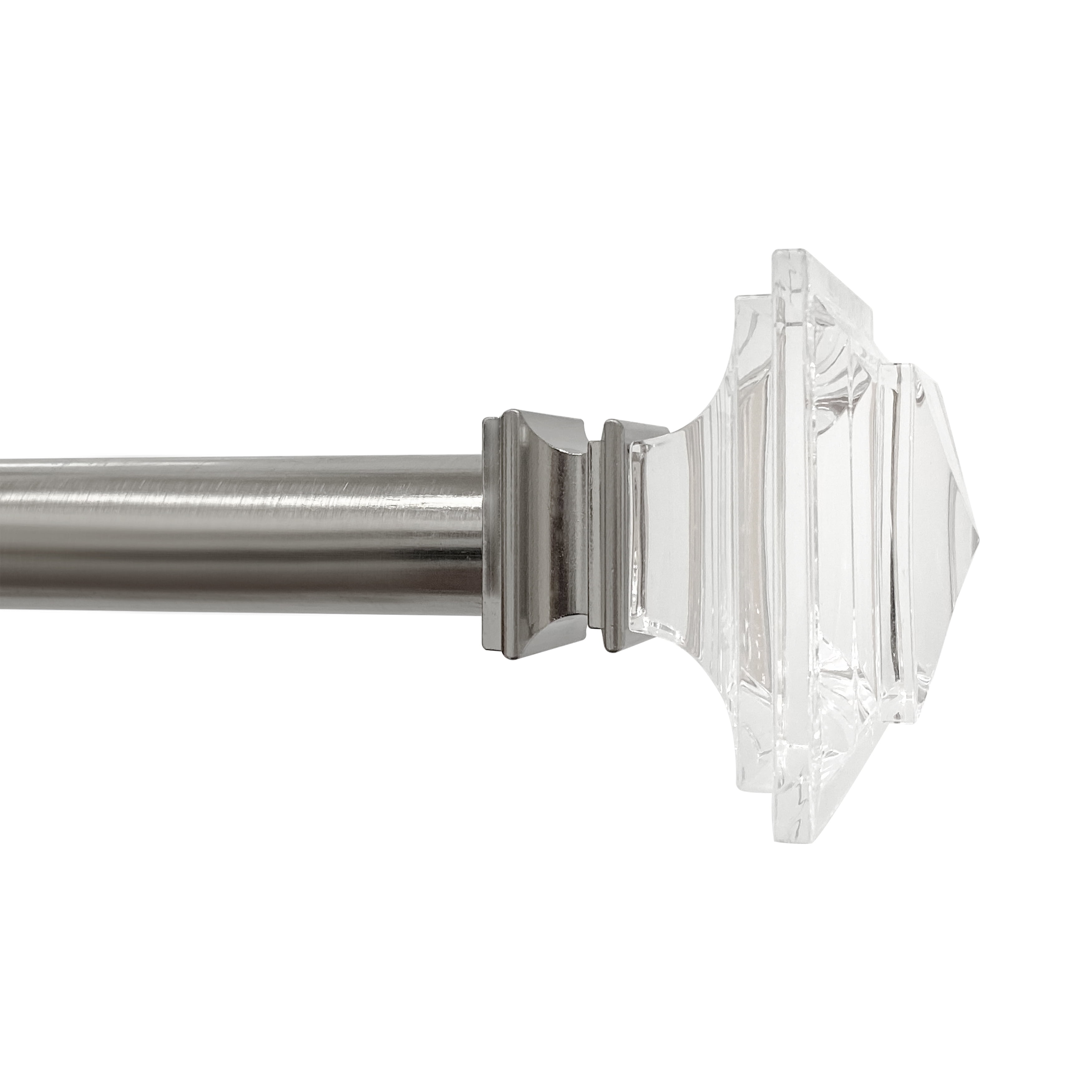 Better Homes & Gardens Modern Collection 1 Nickel Square Adjustable Single Curtain Rods, 42" - 120"