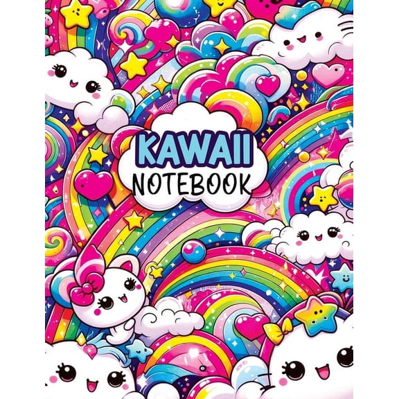 Kawaii Notebook: Composition Notebook for Kids with Dotted Midline and Picture Space Writing Paper, Perfect for Primary , (Paperback)
