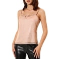 thumbnail image 4 of Allegra K Women's Spaghetti Strap Metallic Chain Ruffle Neck Camisole, 4 of 6