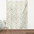 thumbnail image 4 of Ambesonne Bohemian Fabric by the Yard Upholstery, Ethnic Various Flowers Art, 2 Yards, Persian Orange Pale Teal, 4 of 5