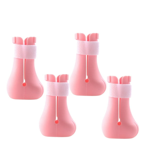 TELOLY 4 Pcs Cat Shoes Cat Claw  Protection Covers Anti-Scratch Adjustable Silicone Cat Shoes Pink