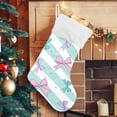 thumbnail image 5 of Coolnut Christmas Stockings Bow Stripes Large Candy Stockings Stuffers Cute Xmas Sock Decorations 1PC for Home Holiday Party 12" x18" Decor Gifts, 5 of 7