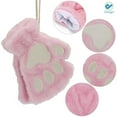 thumbnail image 5 of Deago Womens Cat Claw Bear Paw Gloves Winter Plush Faux Fur Cute Kitten Fingerless Mittens (Pink), 5 of 10