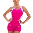 thumbnail image 1 of Traje de baño de una pieza con escote en U y almohadilla para el pecho, diseño ahuecado, para mujer, color rojo rosa, talla S, 1 of 5