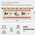 thumbnail image 3 of Rustic Rooster Vintage Kitchen Curtain Valance 54W x 18H Rod Pocket Retro Chicken Red Plaid Country Farm Raural Window Treatment for Living Room Bedroom Bathroom, 3 of 7
