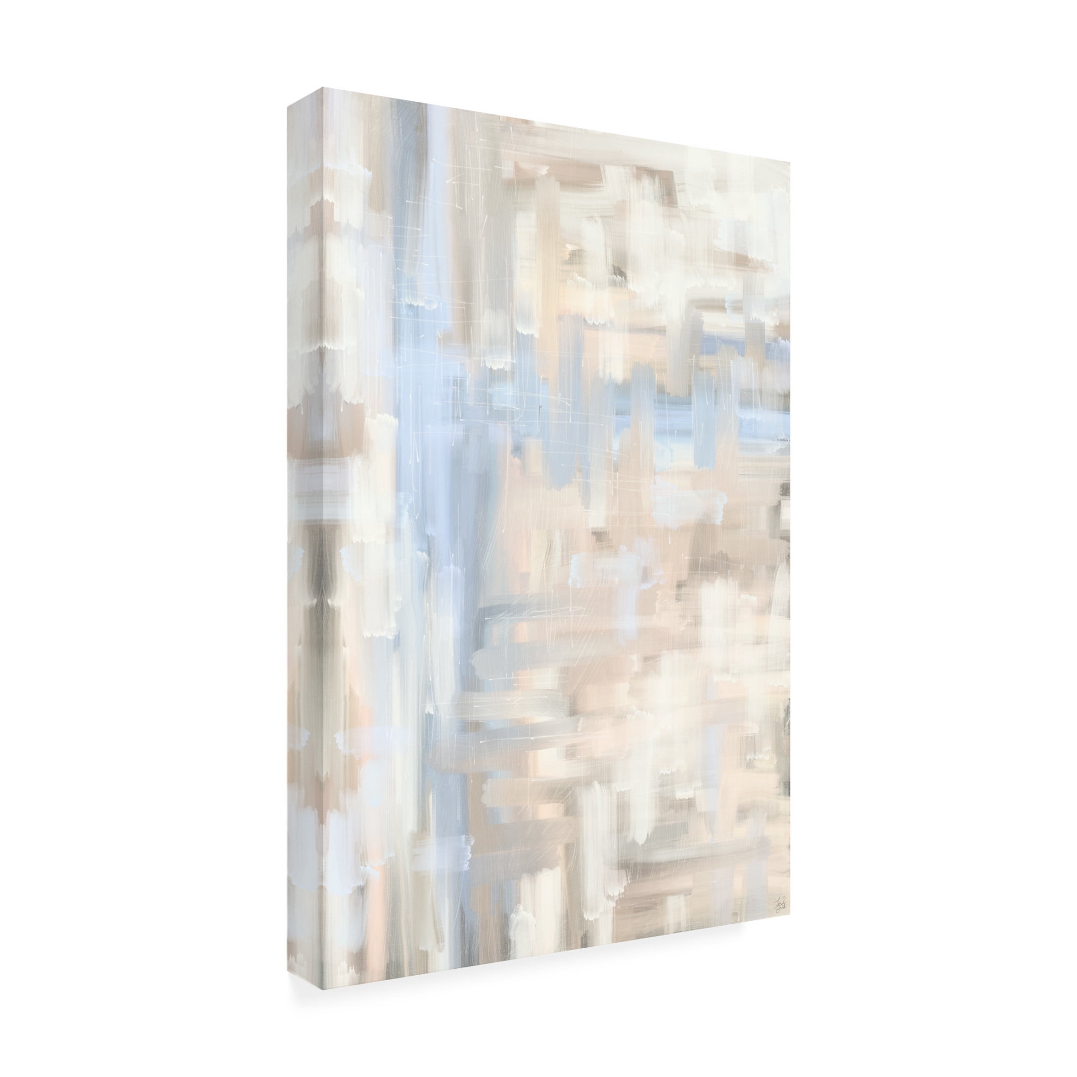 Canvas Wall Art - Line and Brush 'Soft Stroke Busy Peace' Wall Art for Living Room, Bedroom, or Office Décor by Trademark Fine Art - 12 x 19 Inches