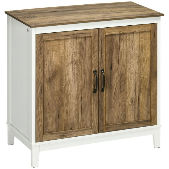 HOMCOM Storage Cabinet, Sideboard with Double Doors Dark Oak