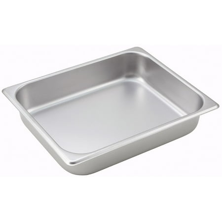 

Straight sided Steam Pan Half size 2 1/2 25 Gauge Stainless Steel 12 packs