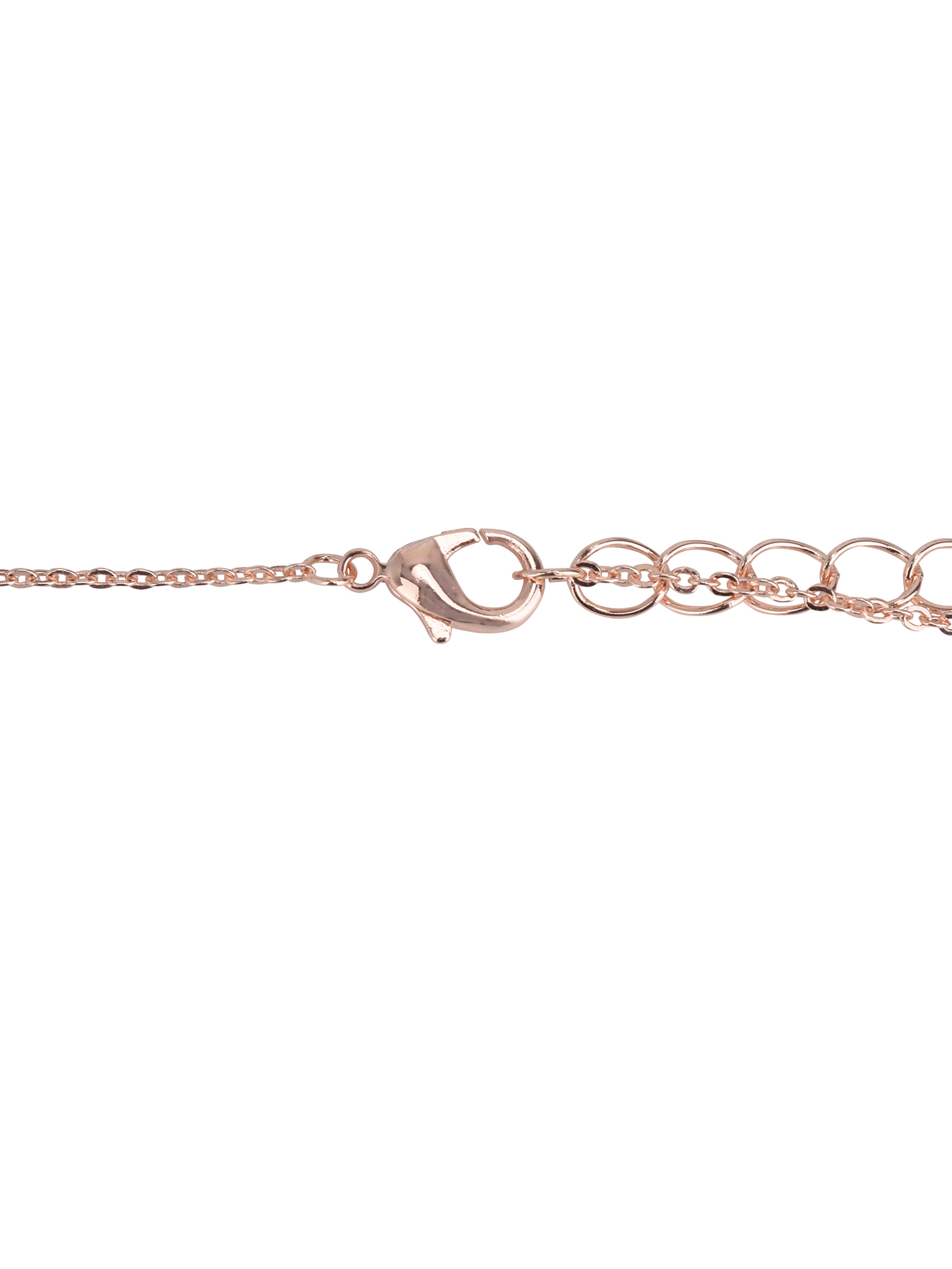 Time and Tru Adult Women's Rose Gold Tone Baguette Crystal Metal Pendant Necklace