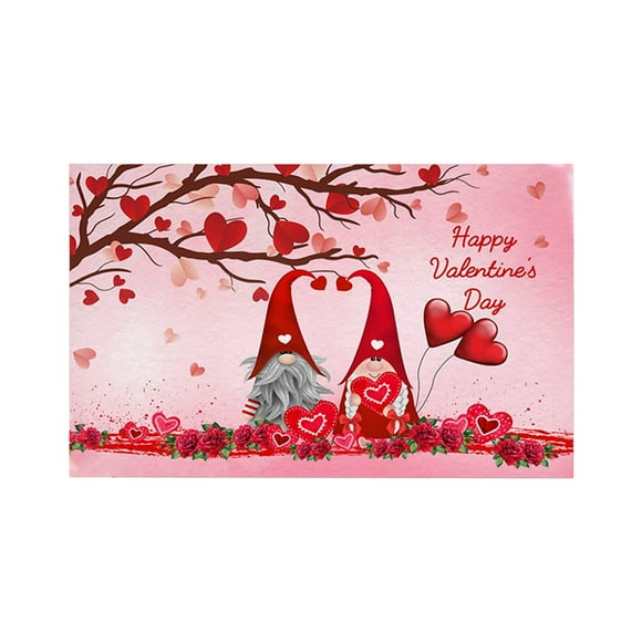 Grande Vente! Tapis Huayishang, Tapis en Polyester, Arbre d'Amour Rouge Tapis de Sol pour la Saint-Valentin Tapis d'Entrée Antidérapant pour Salle de Bain