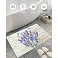 thumbnail image 5 of Watercolor Purple Lavender Dragonfly Ultra Soft Bathroom Rug, Shag Floor Bath Mat Warm Fluffy Carpet Non-Skid Shaggy Washable Door Mats, Farm Floral Wood Plank Entrance Welcome Rugs, 5 of 6