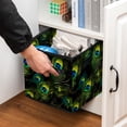 thumbnail image 5 of Peacock Feathers Foldable Toy Storage Basket with Handle, 10.8"x10.5"x10.6", Large Capacity Storage Box Organizer Bins, 5 of 6