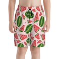 thumbnail image 2 of Cauagu Watermelon Print Swim Trunks for Men,Youth Boys Swim Shorts Compression Liner Beach Shorts Boys' Swimming Shorts 7-20 Years Bathing Suit-Small, 2 of 7