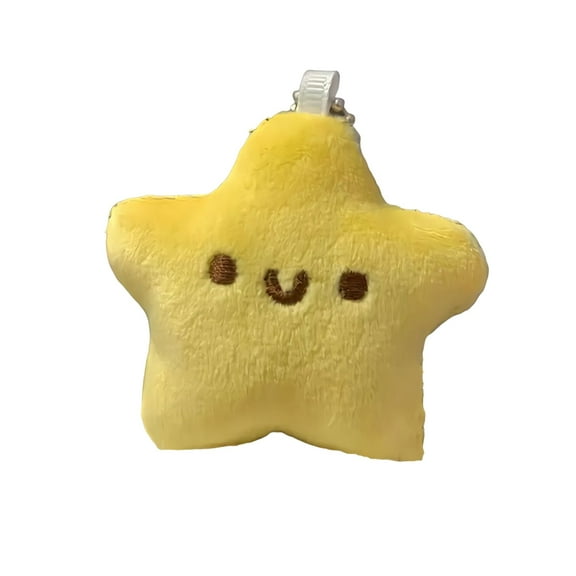 BAELLERT Doll Pendant Star Plush Toy PP Cotton Filling Soft Squeaky Doll Keychain Backpack Bag Charm for Kids