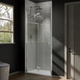 thumbnail image 3 of 34" Wide x 72" High Semi Frameless Clear Glass Shower Door, Bi-Fold Swing Shower Door With Handle For Bathroom Hotel Clear Glass Panel, 3 of 7