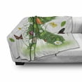 thumbnail image 3 of Letter K Soft Flannel Fleece Blanket, Uppercase K Green Themed Image with Nature Inspirations Animals Plant Life, Cozy Plush for Indoor and Outdoor Use, 50" x 70", Green Multicolor, by Ambesonne, 3 of 6