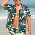 thumbnail image 5 of Picia Tropical Leaves Gentle Cotton Regular Fit Short Sleeve Casual Hawaiian Shirt for Men-3X-Large, 5 of 9