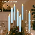 thumbnail image 2 of KSWING Upgraded Real Wax LED Flameless Light Blue Taper Candles with Remote, 6 PCS Candlesticks Battery Operated 3D Flickering - 9.6" Long Realistic Fake Candle Sticks for Home/Wedding/Xmas Decor, 2 of 18