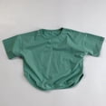 thumbnail image 2 of Zpanxa T-Shirts pour Garçons Couleur Unie Été Mince Manches Courtes Décontracté Col Rond Haut avec Coton 2 Ans, 2 of 7