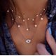 thumbnail image 2 of Gargantilla collares para mujer cuerda de encaje con cuentas cadena de eslabones satélite en capas delicadas gargantillas joyería, 2 of 5