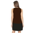 thumbnail image 3 of eloria Women's Georgette Boat Neck Pleated Sleevless Tunic Casual Midi Dress, Color : Dark Brown | Size : XXL, 3 of 6