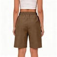 thumbnail image 3 of Inglocry Women's Cargo Shorts Summer High Waisted Bermuda Shorts Casual Trendy Hiking shorts Elastic Waist Pant with Pockets 2026 Coffee 2XL, 3 of 4