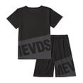 thumbnail image 4 of HAOTAGS Teen Boys Mesh Active Set (12-16), Short-Sleeve Tee + Elastic-Waist Shorts Quick-Dry Breathable Sportswear Black 15-16 Years, 4 of 5